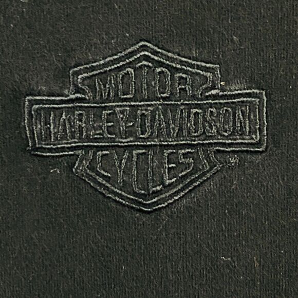 Womens L Harley Davidson Tee Black T Shirt Short Sleeve Front Logo Embroidery - Picture 2 of 4